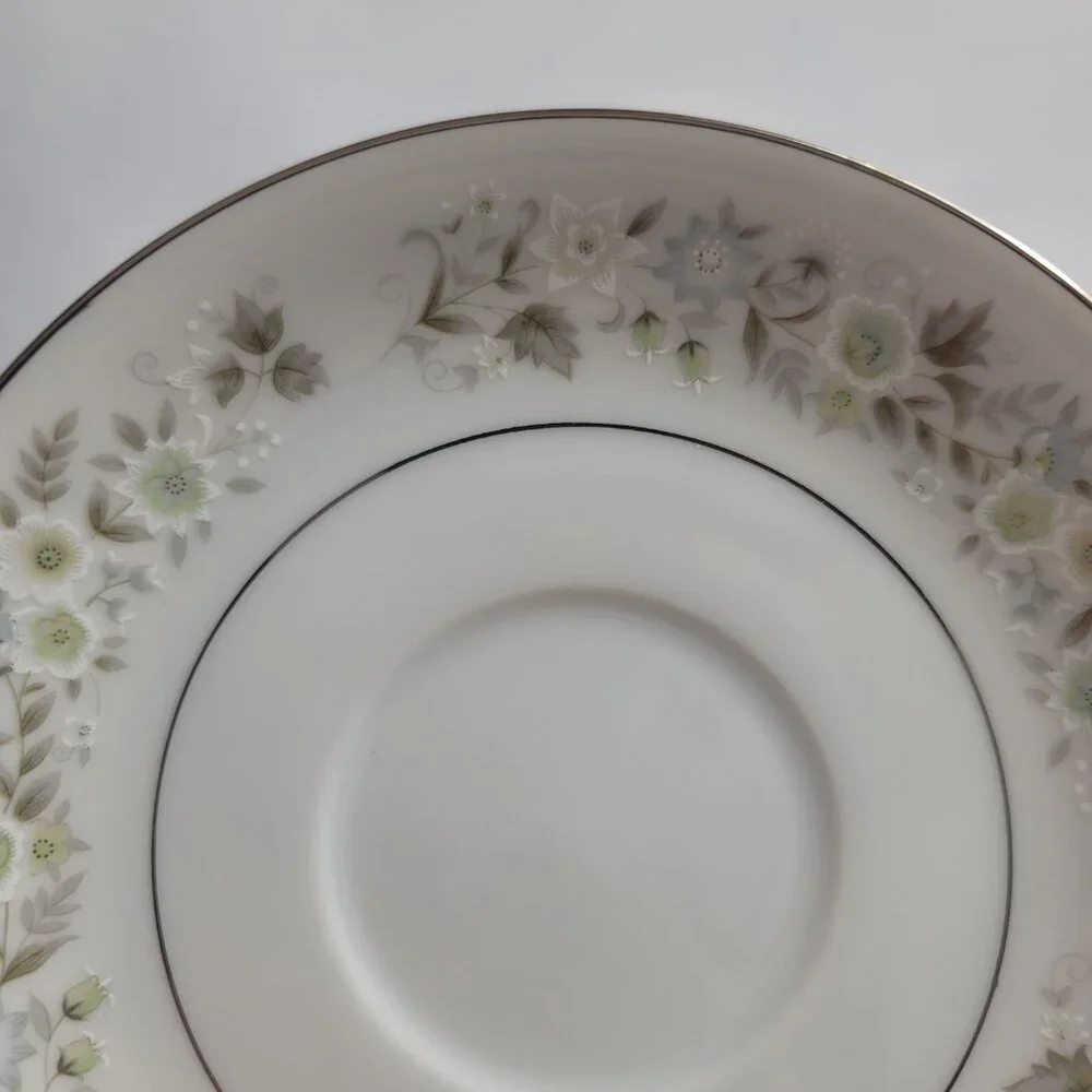 FOUR Imperial China Wild Flower Cup & Saucer Sets Green Blue & White Flowers